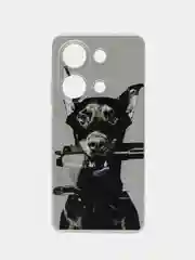 Серый чехол на Xiaomi Redmi Note 13 Pro 4G/Poco M6 Pro 4G, прозрачный, с рисунком, защита камеры