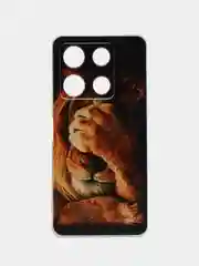 Светло-бежевый чехол для Infinix Note 30 Pro (Инфиникс Нот 30 Про), прозрачный, с рисунком, защита камеры