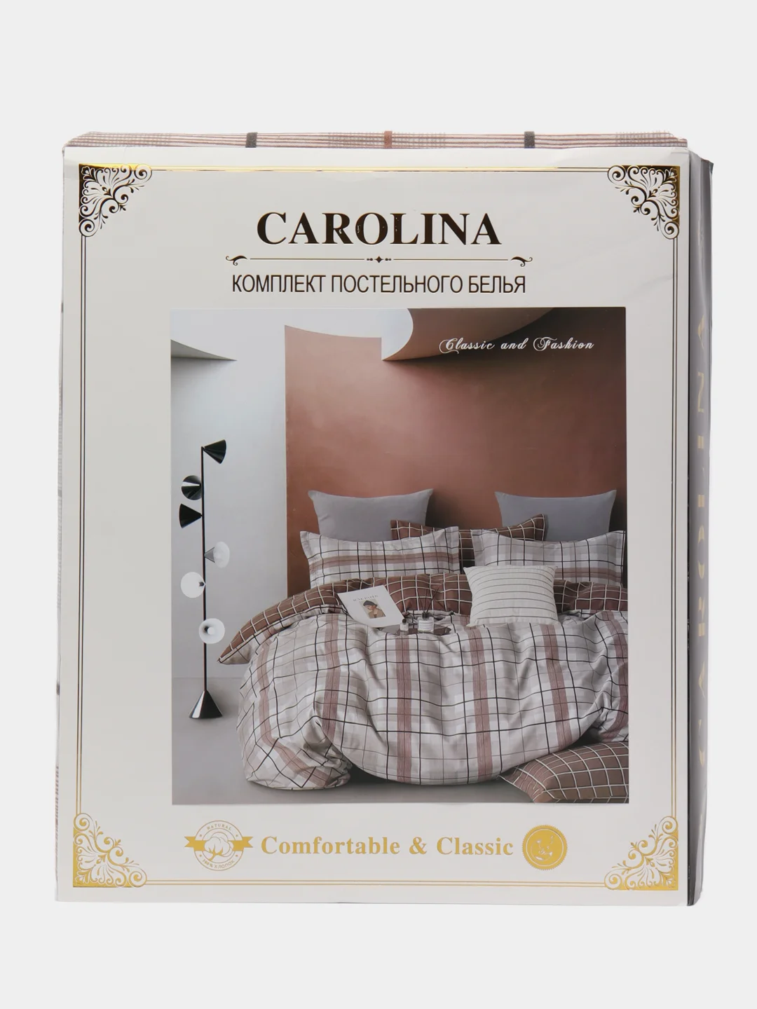 Белый комплект постельного белья Carolina, 2-х спальный размер