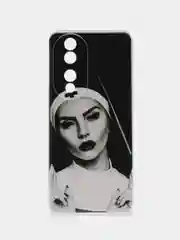 Бронзовый силиконовый чехол на Honor 90 (Хонор 90), прозрачный, с рисунком