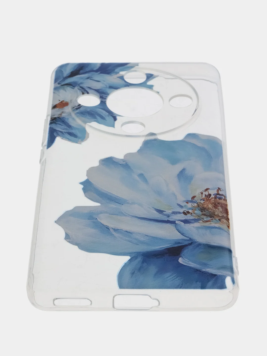 Лазурный силиконовый чехол на Honor X9B (Хонор X9B), прозрачный, с рисунком, защита камеры