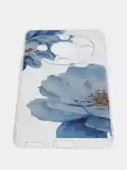 Лазурный силиконовый чехол на Honor X9B (Хонор X9B), прозрачный, с рисунком, защита камеры