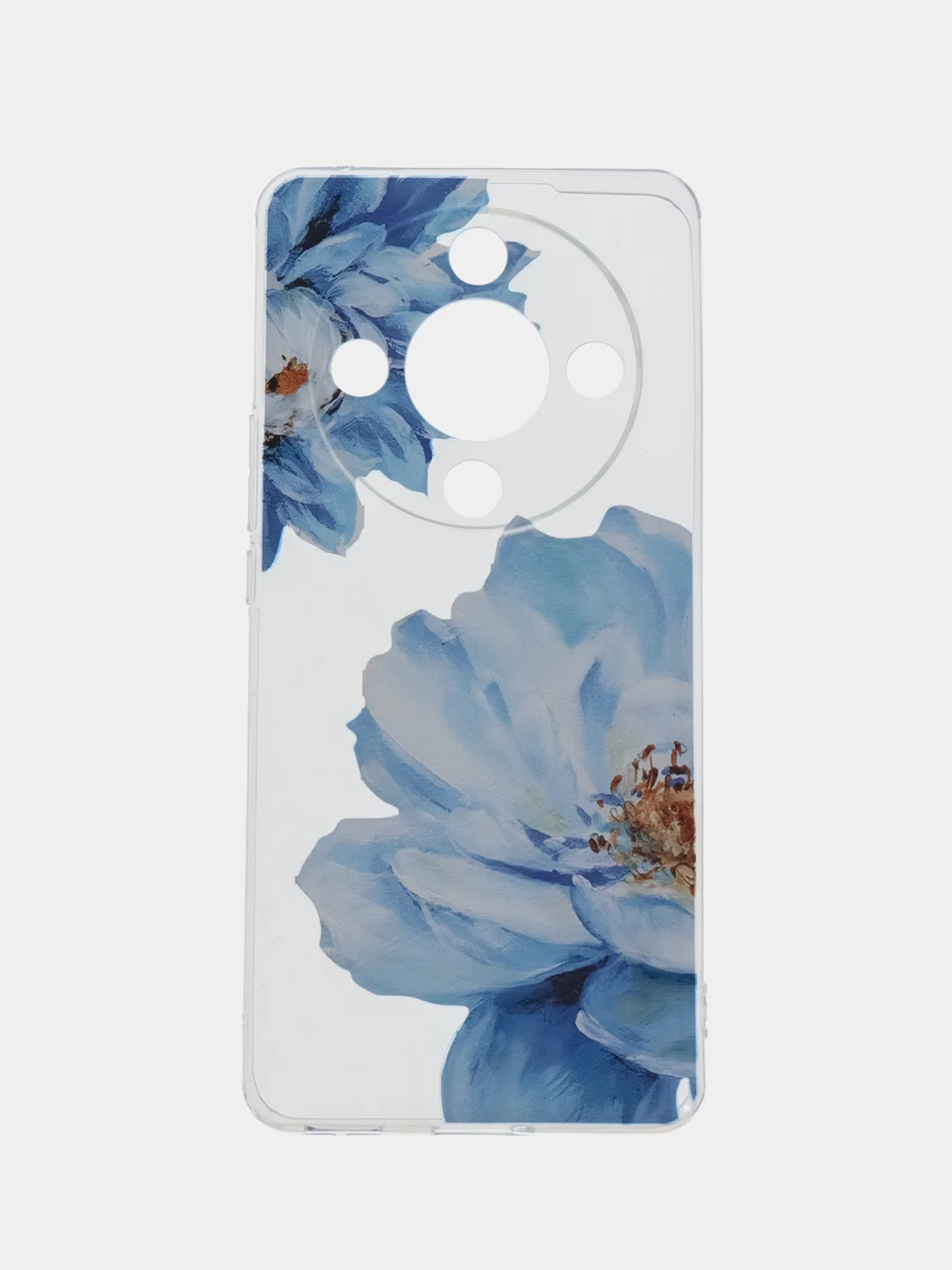 Лазурный силиконовый чехол на Honor X9B (Хонор X9B), прозрачный, с рисунком, защита камеры