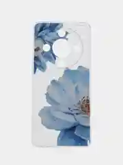 Лазурный силиконовый чехол на Honor X9B (Хонор X9B), прозрачный, с рисунком, защита камеры