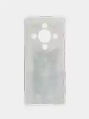Молочный силиконовый чехол на Honor X9B (Хонор X9B), прозрачный, с рисунком, защита камеры