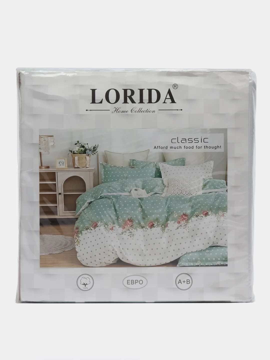 Салатовый комплект постельного белья Lorida, евро размер