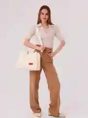 Бежевый вельветовая сумка тоут