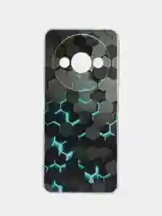 Бирюзовый чехол на Redmi A3/Poco C61 / Редми А3/Поко С61 прозрачный, с рисунком, защита камеры