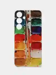 Бордовый силиконовый чехол на Samsung Galaxy A15 / Самсунг А15 прозрачный, с принтом, защита камеры