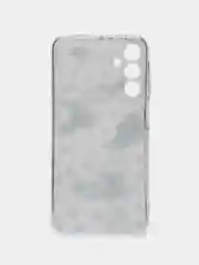 Золотой силиконовый чехол на Samsung Galaxy A15 / Самсунг А15 прозрачный, с принтом, защита камеры