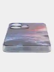 Фиолетовый чехол на Infinix Hot 30i (Инфиникс Хот 30и) с рисунком, прозрачный