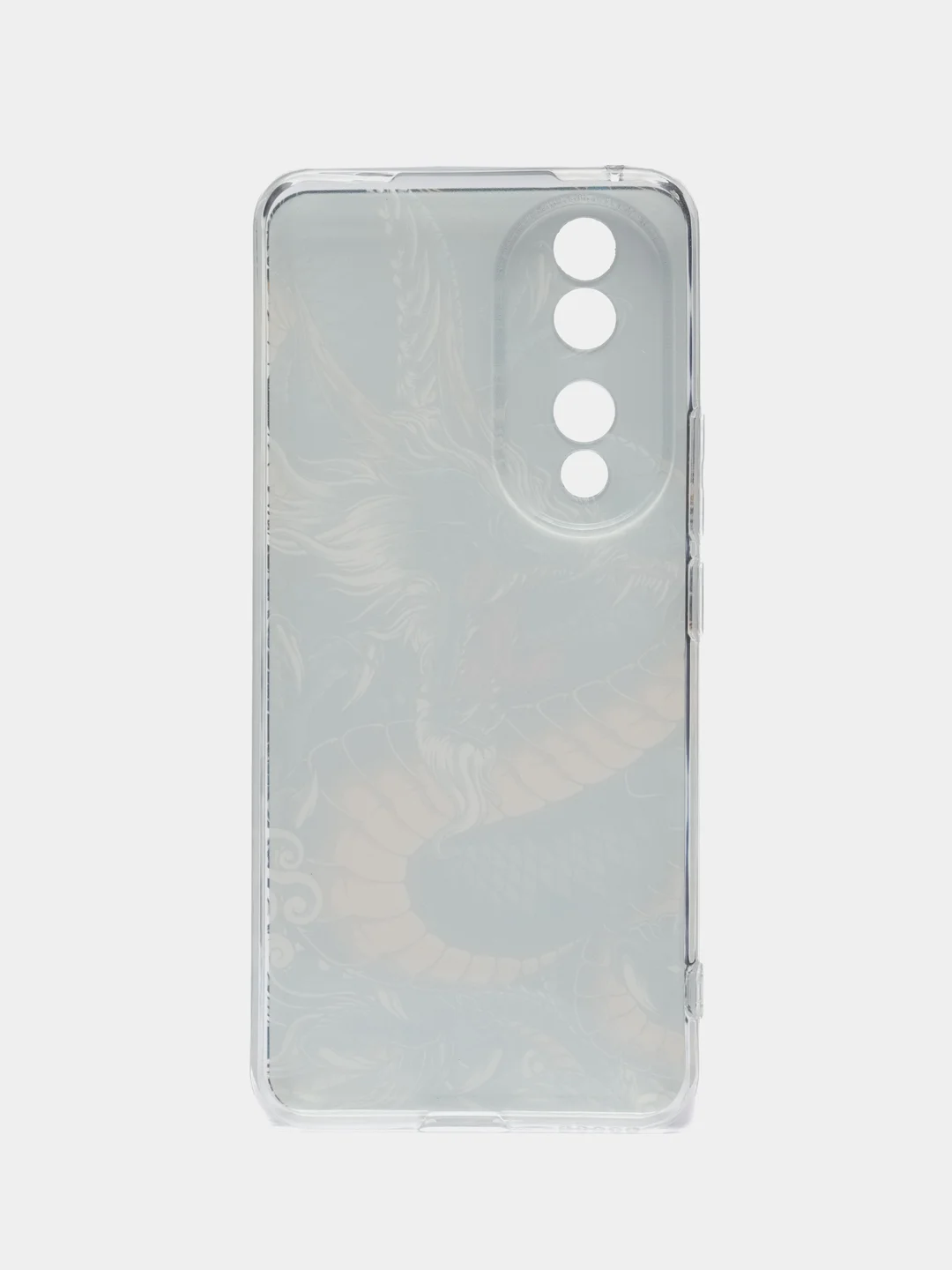 Коричневый силиконовый чехол на Honor 90 (Хонор 90), прозрачный, с рисунком