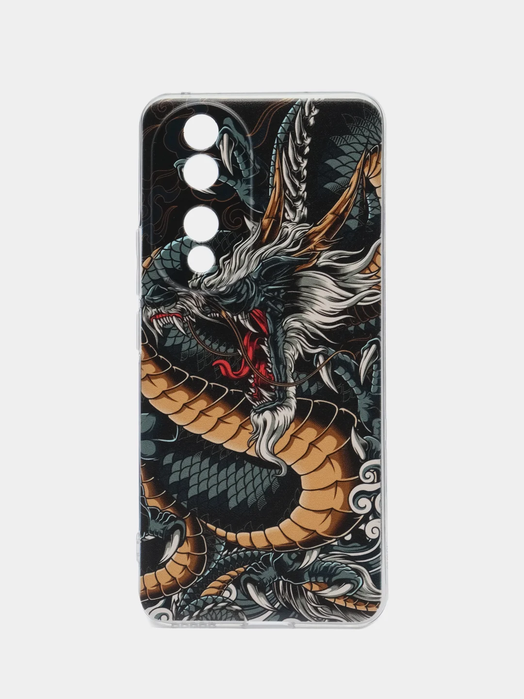 Коричневый силиконовый чехол на Honor 90 (Хонор 90), прозрачный, с рисунком