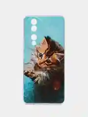 Светло-коричневый силиконовый чехол на Honor 90 (Хонор 90), прозрачный, с рисунком