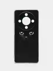 Шоколадный силиконовый чехол на Honor X9B (Хонор X9B), прозрачный, с рисунком, защита камеры