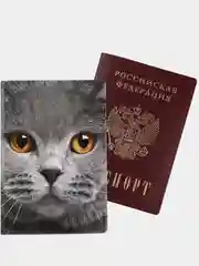 Серый обложка на паспорт, обложка для паспорта