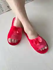 Голубой тапочки домашние женские открытые