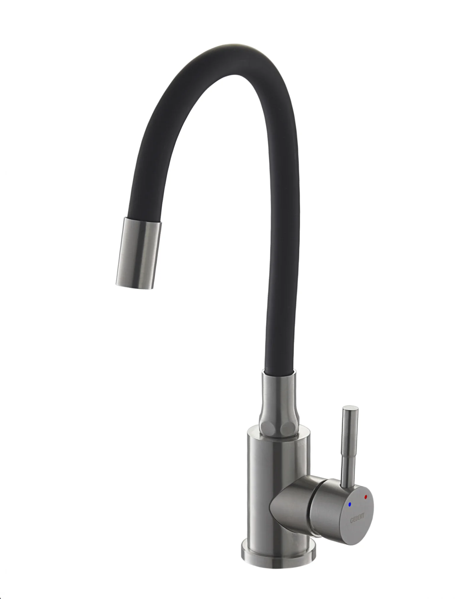 Черный gebert GB14101 LOFT RELEX cмеситель для кухни, высокий гибкий излив, нержавеющая сталь