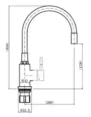 Черный gebert GB14101 LOFT RELEX cмеситель для кухни, высокий гибкий излив, нержавеющая сталь