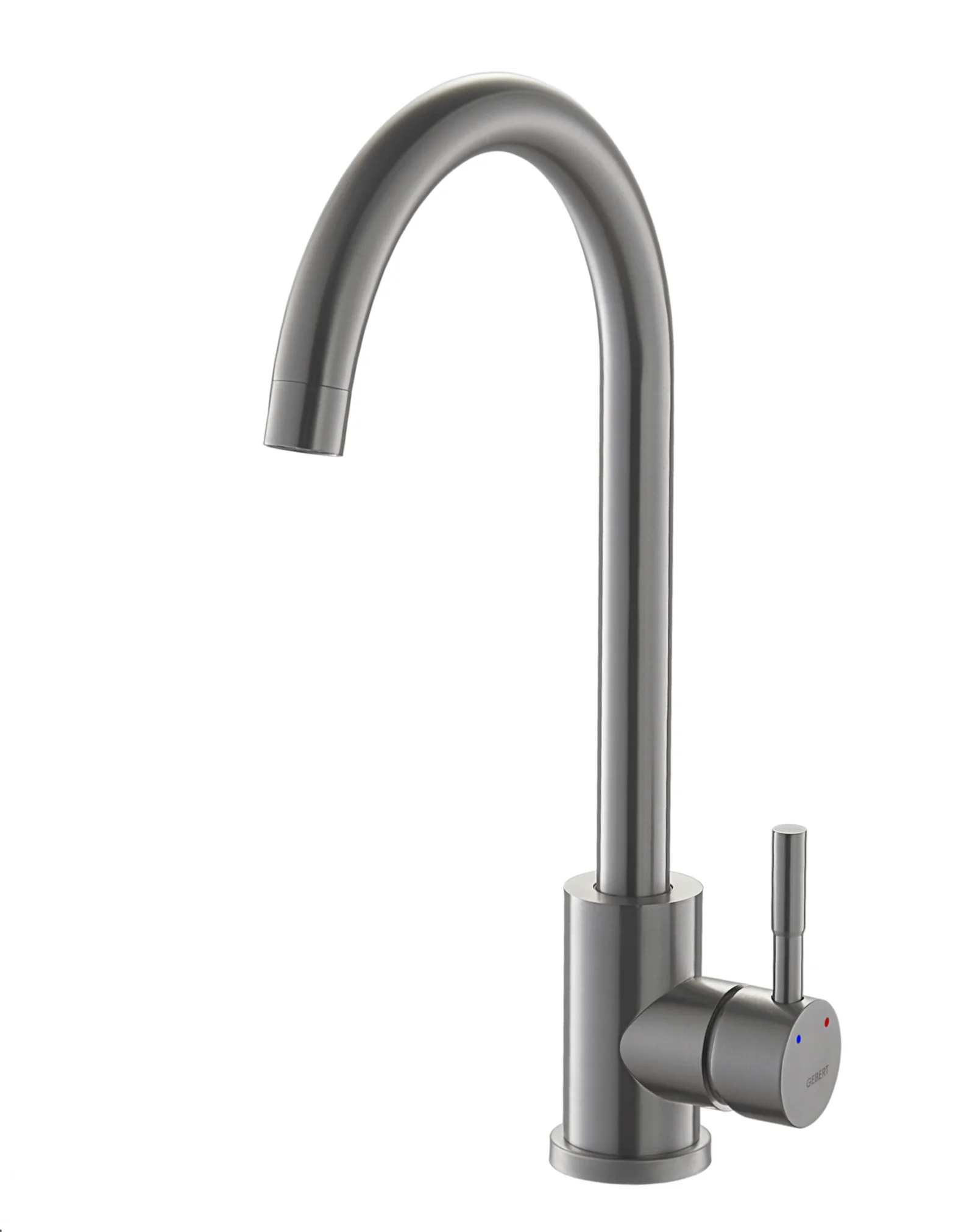 Серый металлик gebert GB14001 LOFT cмеситель для кухни, высокий излив, нержавеющая сталь