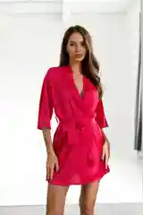 Розовый халат женский, домашний