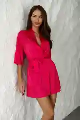 Розовый халат женский, домашний