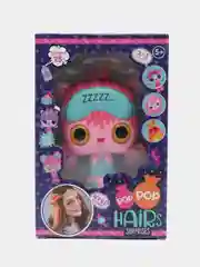 Голубой игрушка Pop Pop Hair Surprise Кукла с расческой и аксессуарами