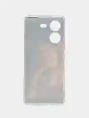 Светло-бежевый силиконовый чехол на Tecno Pova 5 (Текно Пова 5), прозрачный, с рисунком, защита камеры