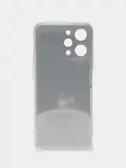 Серебряный силиконовый чехол на Xiaomi Redmi 12 (Редми 12), прозрачный, с рисунком, защита камеры