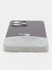 Серебряный силиконовый чехол на Xiaomi Redmi 12 (Редми 12), прозрачный, с рисунком, защита камеры