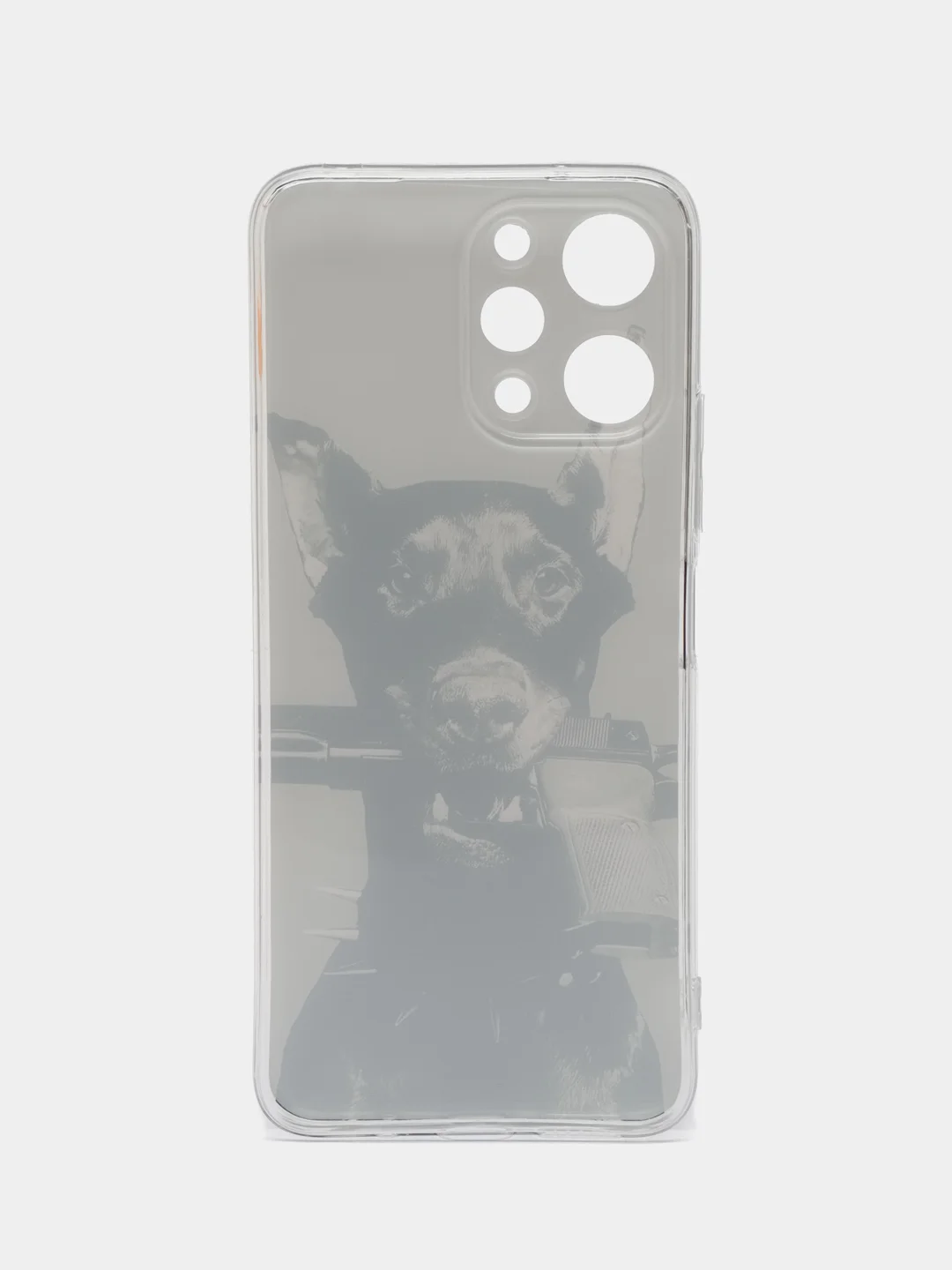 Серый силиконовый чехол на Xiaomi Redmi 12 (Редми 12), прозрачный, с рисунком, защита камеры