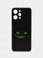 Черный силиконовый чехол на Xiaomi Redmi 12 (Редми 12), прозрачный, с рисунком, защита камеры