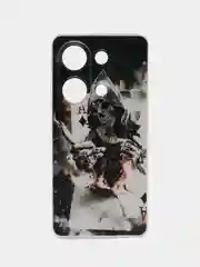 Песочный хаки чехол на Xiaomi Redmi Note 13 Pro 4G/Poco M6 Pro 4G, прозрачный, с рисунком, защита камеры