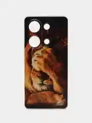 Светло-бежевый чехол на Xiaomi Redmi Note 13 Pro 4G/Poco M6 Pro 4G, прозрачный, с рисунком, защита камеры