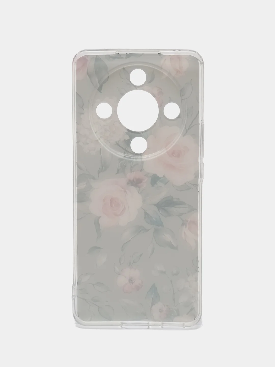 Кораллово-розовый силиконовый чехол на Honor X9B (Хонор X9B), прозрачный, с рисунком, защита камеры