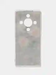 Кораллово-розовый силиконовый чехол на Honor X9B (Хонор X9B), прозрачный, с рисунком, защита камеры