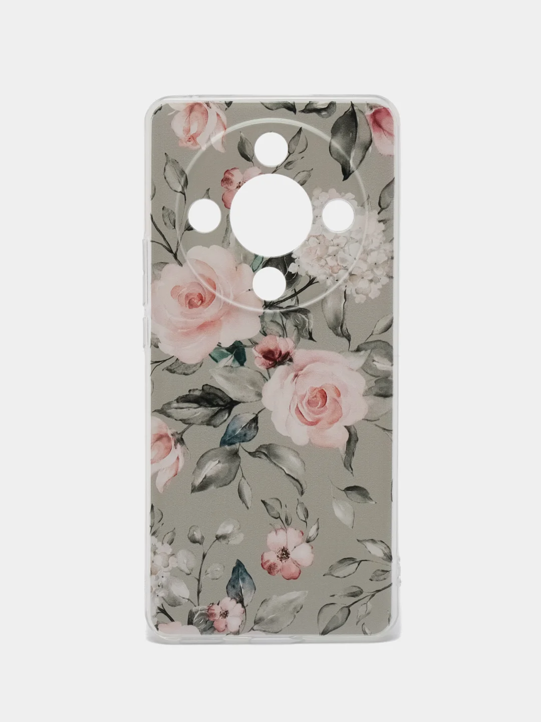 Кораллово-розовый силиконовый чехол на Honor X9B (Хонор X9B), прозрачный, с рисунком, защита камеры