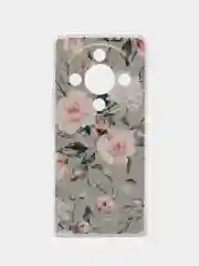 Кораллово-розовый силиконовый чехол на Honor X9B (Хонор X9B), прозрачный, с рисунком, защита камеры