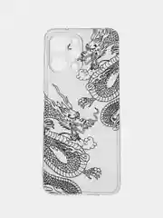 Пудровый силиконовый чехол на Xiaomi Redmi 12 (Редми 12), прозрачный, с рисунком, защита камеры