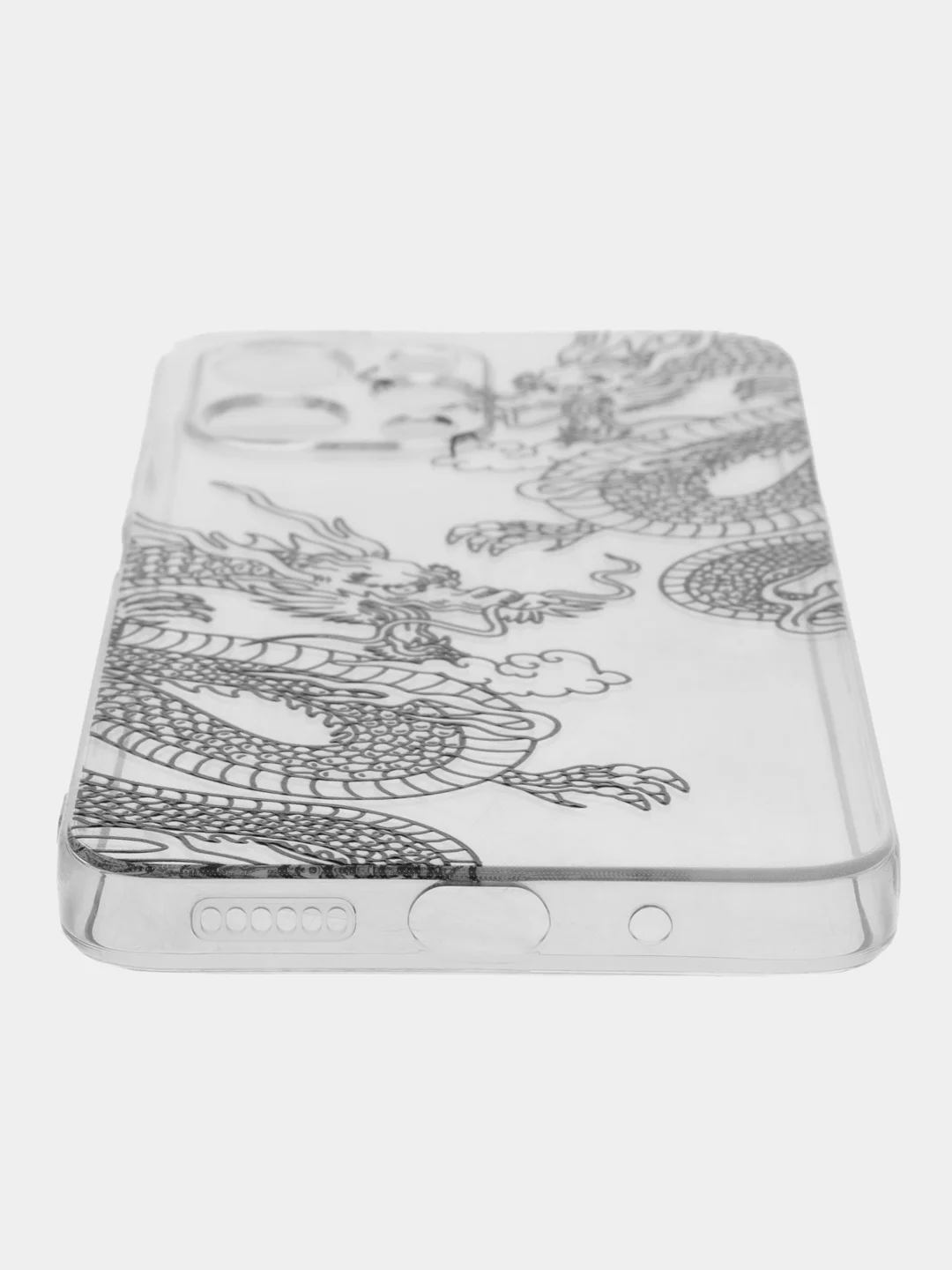 Пудровый силиконовый чехол на Xiaomi Redmi 12 (Редми 12), прозрачный, с рисунком, защита камеры