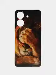 Светло-бежевый силиконовый чехол на Xiaomi Redmi 13C/Poco C65 (Сяоми Редми 13C/Поко С65), с рисунком