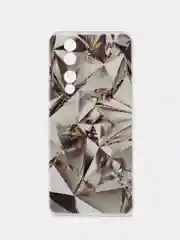 Серый металлик силиконовый чехол на Honor 90 (Хонор 90), прозрачный, с рисунком
