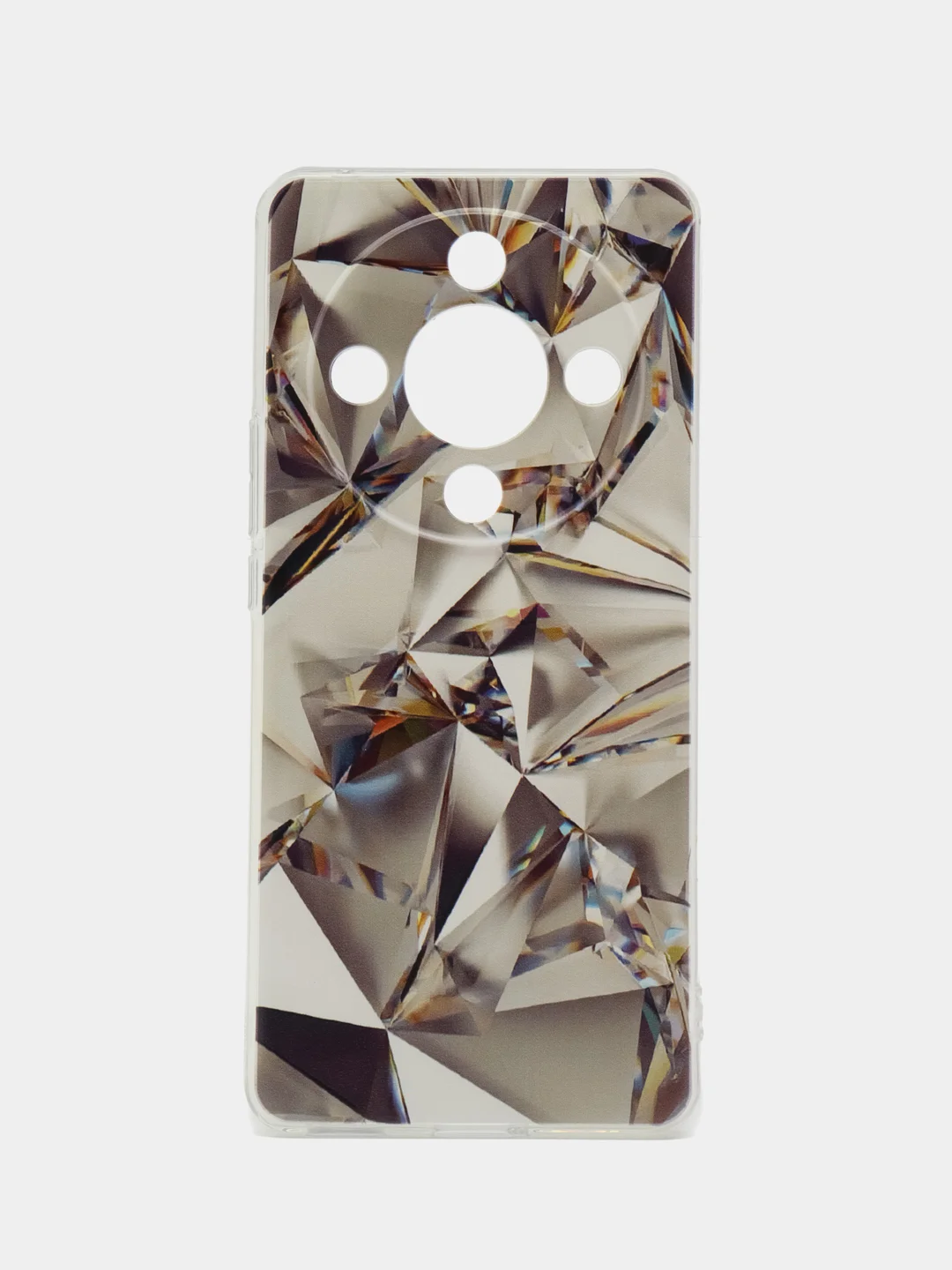 Серый металлик силиконовый чехол на Honor X9B (Хонор X9B), прозрачный, с рисунком, защита камеры