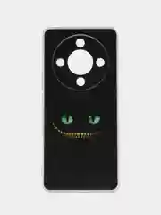 Черный силиконовый чехол на Honor X9B (Хонор X9B), прозрачный, с рисунком, защита камеры