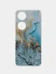 Голубой чехол на Honor X7B/90 Smart / Хонор X7B/90 Смарт прозрачный, с рисунком, защита камеры