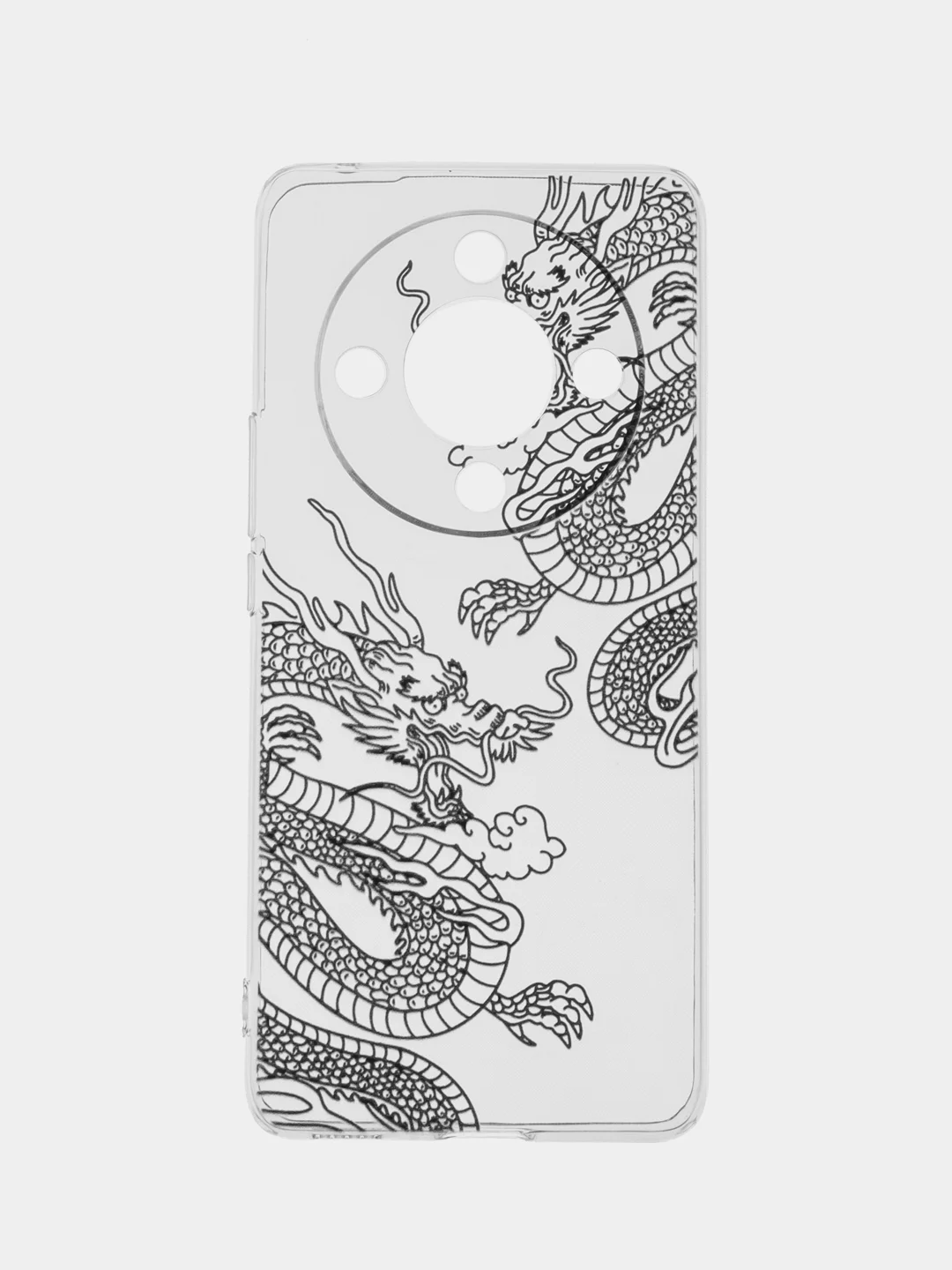 Пудровый силиконовый чехол на Honor X9B (Хонор X9B), прозрачный, с рисунком, защита камеры