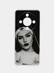 Бронзовый силиконовый чехол на Honor X9B (Хонор X9B), прозрачный, с рисунком, защита камеры