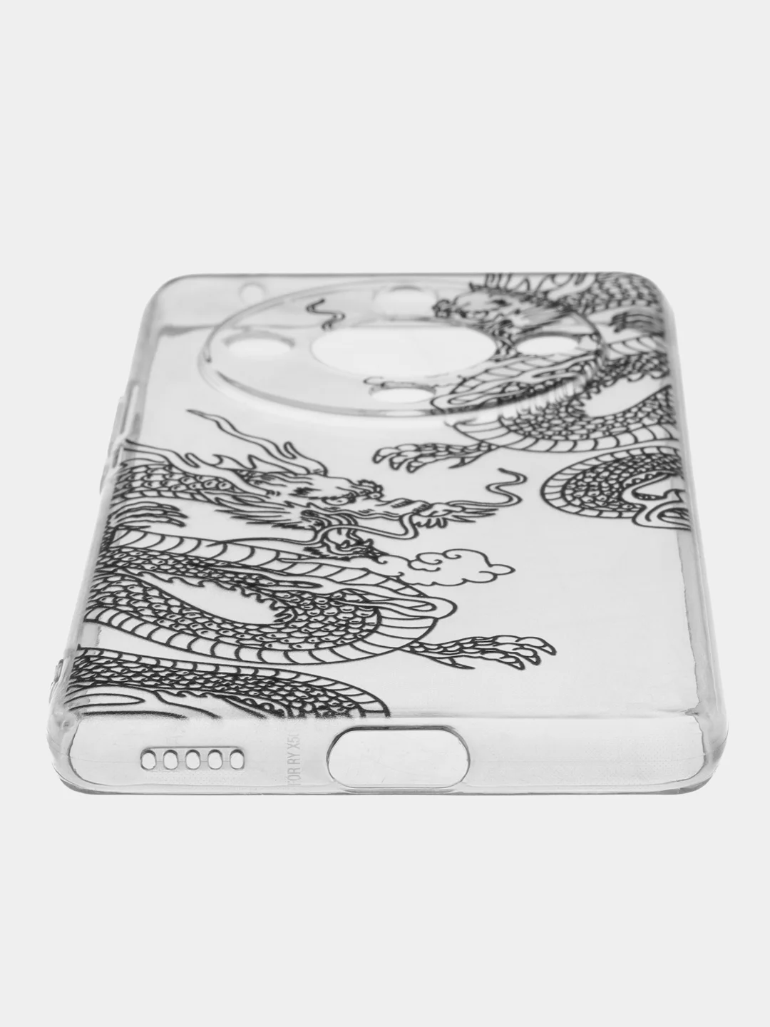 Пудровый силиконовый чехол на Honor X9B (Хонор X9B), прозрачный, с рисунком, защита камеры