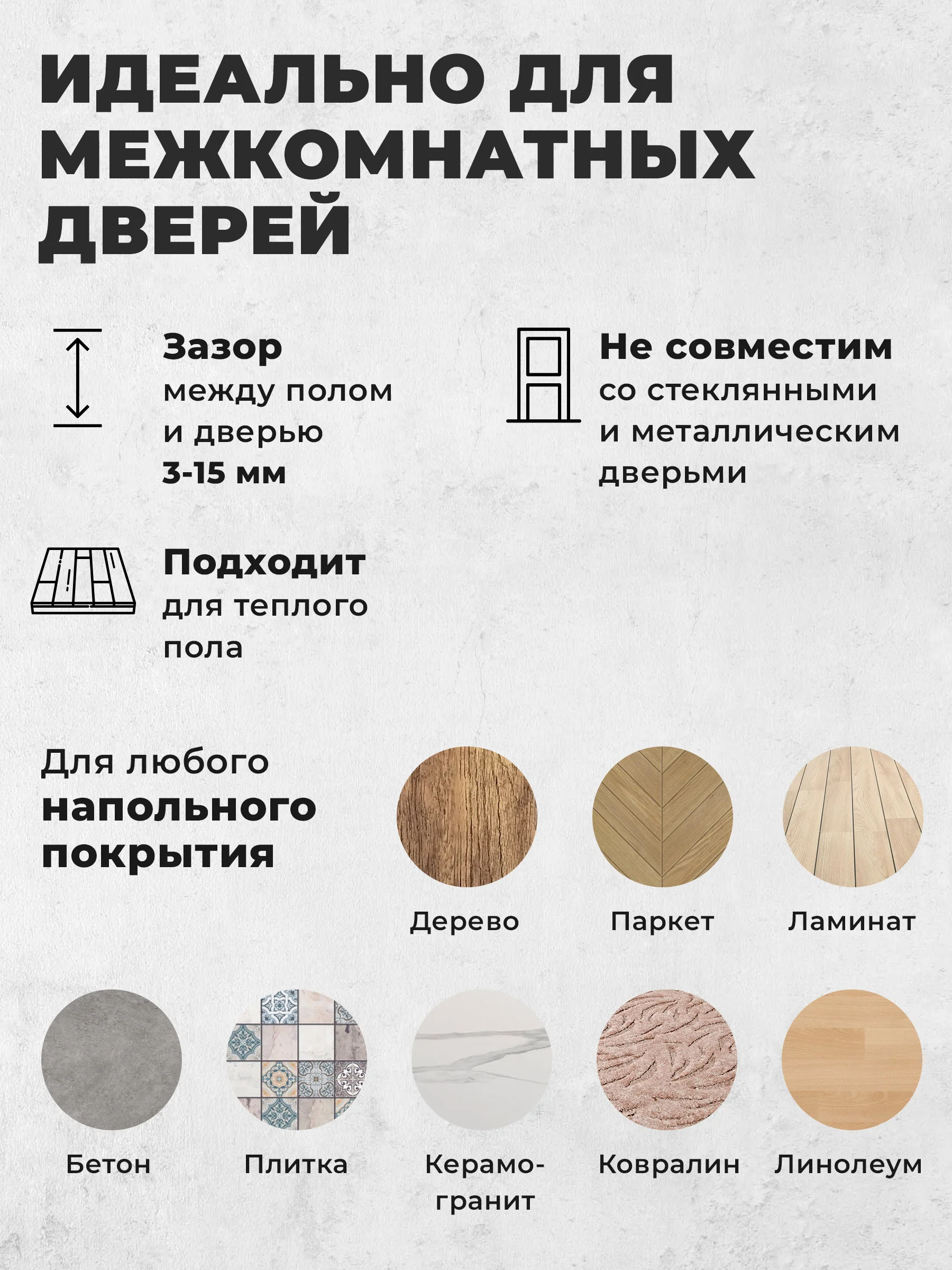 Черный ограничитель для двери / Стоппер для двери магнитный скрытый напольный