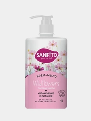 Крем-мыло Sanfito Sensitive, Полевые цветы, Увлажнение и питание, 1 л